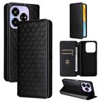 For ZTE Blade V60 Design Cubic Grid Texture Flip Leather Phone Case(Black)