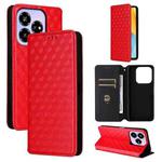 For ZTE Blade V60 Design Cubic Grid Texture Flip Leather Phone Case(Red)