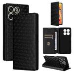 For ZTE Blade V70 4G / nubia V70 4G Cubic Grid Texture Flip Leather Phone Case(Black)