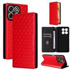 For ZTE Blade V70 4G / nubia V70 4G Cubic Grid Texture Flip Leather Phone Case(Red)