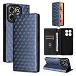 For ZTE Blade V70 4G / nubia V70 4G Cubic Grid Texture Flip Leather Phone Case(Blue)