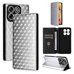 For ZTE Blade V70 4G / nubia V70 4G Cubic Grid Texture Flip Leather Phone Case(Silver)