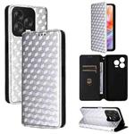 For ZTE Blade V70 Design 4G Cubic Grid Texture Flip Leather Phone Case(Silver)