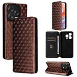 For ZTE Blade V70 Design 4G Cubic Grid Texture Flip Leather Phone Case(Brown)