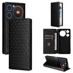For ZTE nubia Music / Z2353 Cubic Grid Texture Flip Leather Phone Case(Black)