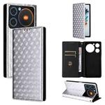 For ZTE nubia Music / Z2353 Cubic Grid Texture Flip Leather Phone Case(Silver)