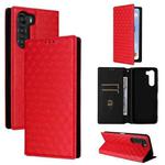 For ZTE Nubia S 5G / A403ZT Cubic Grid Texture Flip Leather Phone Case(Red)