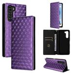 For ZTE Nubia S 5G / A403ZT Cubic Grid Texture Flip Leather Phone Case(Purple)