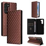 For ZTE Nubia S 5G / A403ZT Cubic Grid Texture Flip Leather Phone Case(Brown)