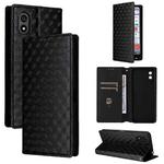 For ZTE Kantan Sumaho 4 / A402ZT Cubic Grid Texture Flip Leather Phone Case(Black)
