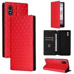 For ZTE Kantan Sumaho 4 / A402ZT Cubic Grid Texture Flip Leather Phone Case(Red)