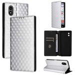 For ZTE Kantan Sumaho 4 / A402ZT Cubic Grid Texture Flip Leather Phone Case(Silver)