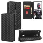 For ZTE nubia RedMagic 8 Pro 5G / 8 Pro+ Cubic Grid Texture Flip Leather Phone Case(Black)