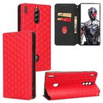 For ZTE nubia RedMagic 8 Pro 5G / 8 Pro+ Cubic Grid Texture Flip Leather Phone Case(Red)