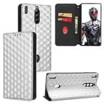 For ZTE nubia RedMagic 8 Pro 5G / 8 Pro+ Cubic Grid Texture Flip Leather Phone Case(Silver)
