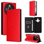 For ZTE nubia Focus Pro 5G Cubic Grid Texture Flip Leather Phone Case(Red)