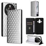 For ZTE nubia Focus Pro 5G Cubic Grid Texture Flip Leather Phone Case(Silver)