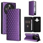 For ZTE nubia Focus Pro 5G Cubic Grid Texture Flip Leather Phone Case(Purple)