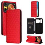 For ZTE nubia Music 2 Cubic Grid Texture Flip Leather Phone Case(Red)