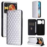 For ZTE nubia Music 2 Cubic Grid Texture Flip Leather Phone Case(Silver)