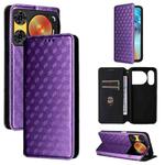 For ZTE nubia Music 2 Cubic Grid Texture Flip Leather Phone Case(Purple)