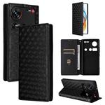For ZTE nubia Z70 Ultra Cubic Grid Texture Flip Leather Phone Case(Black)