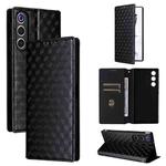 For ZTE nubia RedMagic 10 Air Cubic Grid Texture Flip Leather Phone Case(Black)