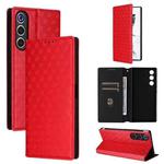For ZTE nubia RedMagic 10 Air Cubic Grid Texture Flip Leather Phone Case(Red)