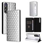 For ZTE nubia RedMagic 10 Air Cubic Grid Texture Flip Leather Phone Case(Silver)