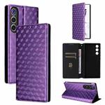 For ZTE nubia RedMagic 10 Air Cubic Grid Texture Flip Leather Phone Case(Purple)
