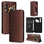 For ZTE nubia Neo 3 GT 5G Cubic Grid Texture Flip Leather Phone Case(Brown)