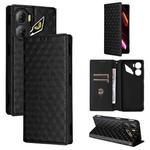 For ZTE nubia Neo 3 5G Cubic Grid Texture Flip Leather Phone Case(Black)