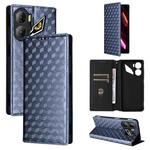 For ZTE nubia Neo 3 5G Cubic Grid Texture Flip Leather Phone Case(Blue)