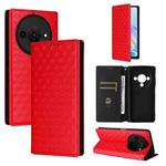 For ZTE Blade A76 5G Cubic Grid Texture Flip Leather Phone Case(Red)