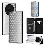 For ZTE Blade A76 5G Cubic Grid Texture Flip Leather Phone Case(Silver)