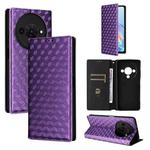 For ZTE Blade A76 5G Cubic Grid Texture Flip Leather Phone Case(Purple)