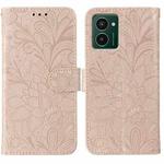 For HMD Pulse Pro Lace Flower Embossing Flip Leather Phone Case(Rose Gold)