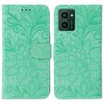 For HMD Pulse Pro Lace Flower Embossing Flip Leather Phone Case(Green)