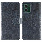 For HMD Pulse Pro Lace Flower Embossing Flip Leather Phone Case(Dark Blue)