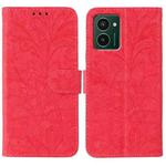 For HMD Pulse Pro Lace Flower Embossing Flip Leather Phone Case(Red)