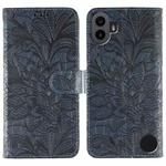 For Nothing CMF Phone 1 Lace Flower Embossing Flip Leather Phone Case(Dark Blue)