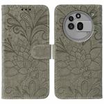 For Nothing Phone 3a Pro Lace Flower Embossing Flip Leather Phone Case(Grey)