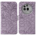 For Nothing Phone 3a Pro Lace Flower Embossing Flip Leather Phone Case(Purple)