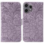 For Nothing CMF Phone 2 Pro Lace Flower Embossing Flip Leather Phone Case(Purple)
