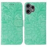 For Nothing CMF Phone 2 Pro Lace Flower Embossing Flip Leather Phone Case(Green)