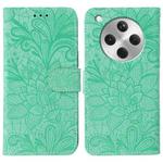 For OPPO Find X8 Lace Flower Embossing Flip Leather Phone Case(Green)