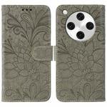 For OPPO Find X8 Pro Lace Flower Embossing Flip Leather Phone Case(Grey)