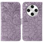 For OPPO Find X8 Pro Lace Flower Embossing Flip Leather Phone Case(Purple)