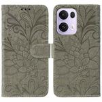 For OPPO Reno13 Pro 5G Global Lace Flower Embossing Flip Leather Phone Case(Grey)