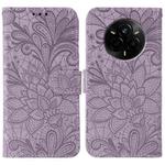 For Realme 14 Pro Lace Flower Embossing Flip Leather Phone Case(Purple)